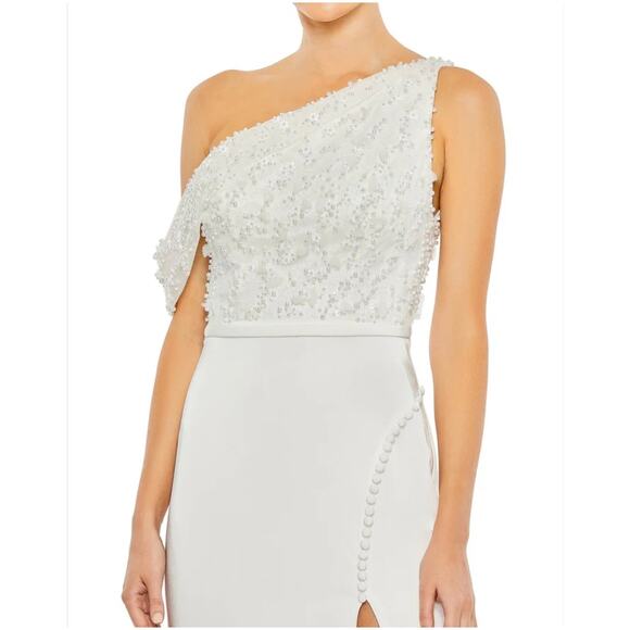 Mac Duggal Dresses & Skirts - Mac Duggal [ 12 ]‎ Ivory Drop Shoulder Embellished Bodice Evening Gown  11264